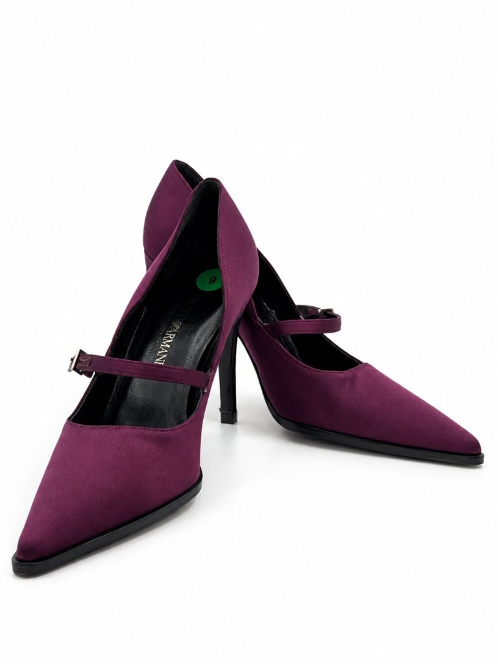 Emporio Armani Purple Suede Pointed Toe Mary Jane Pumps